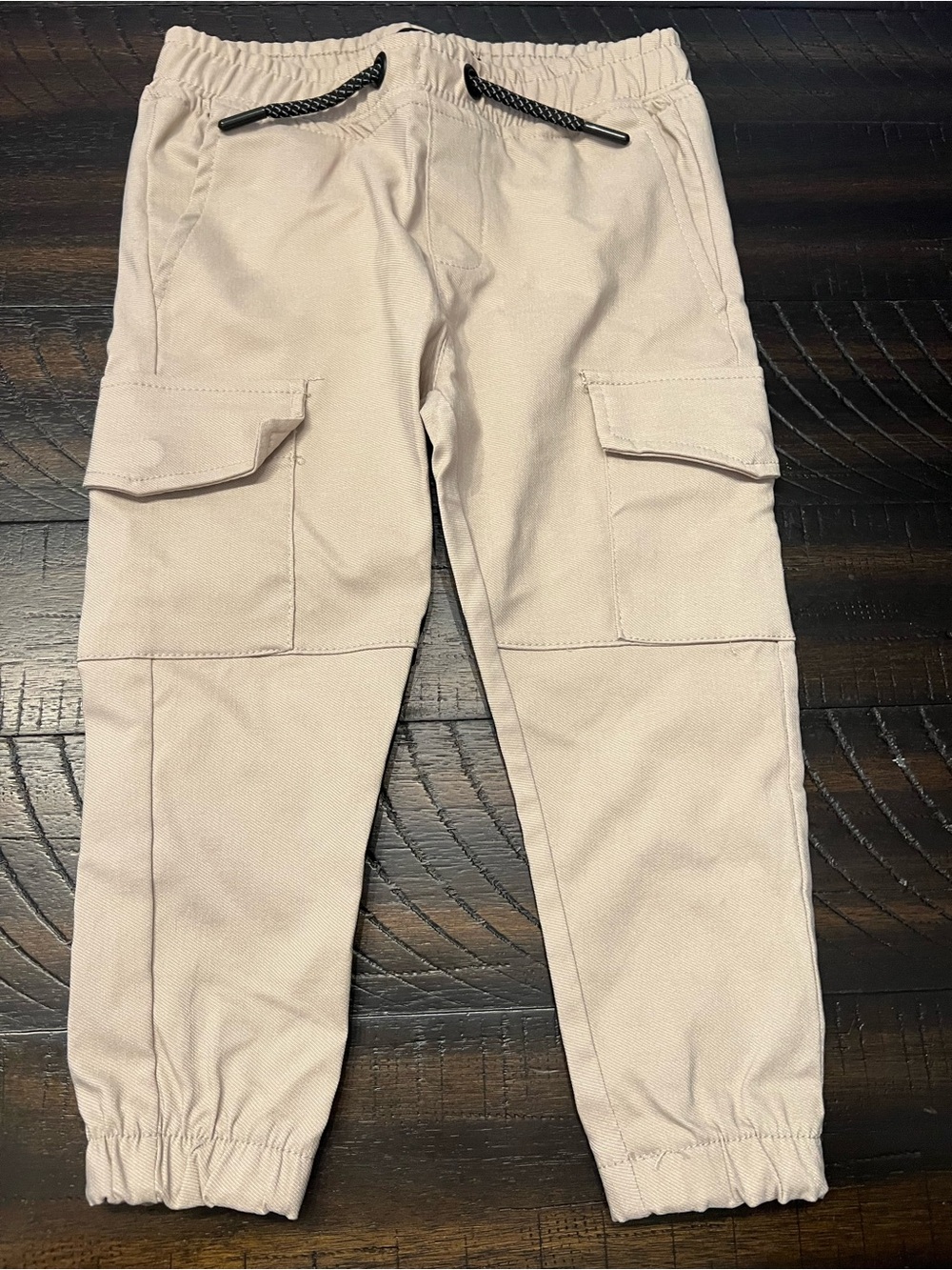 Kids Cargo Jogger Pants - Light Beige
